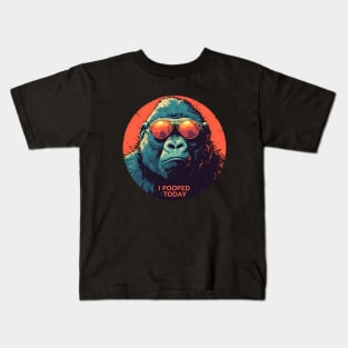 I pooped today gorilla Kids T-Shirt